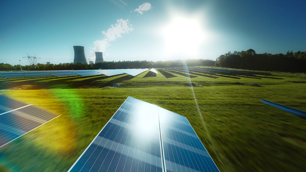 Solar panels on a solar panel farm