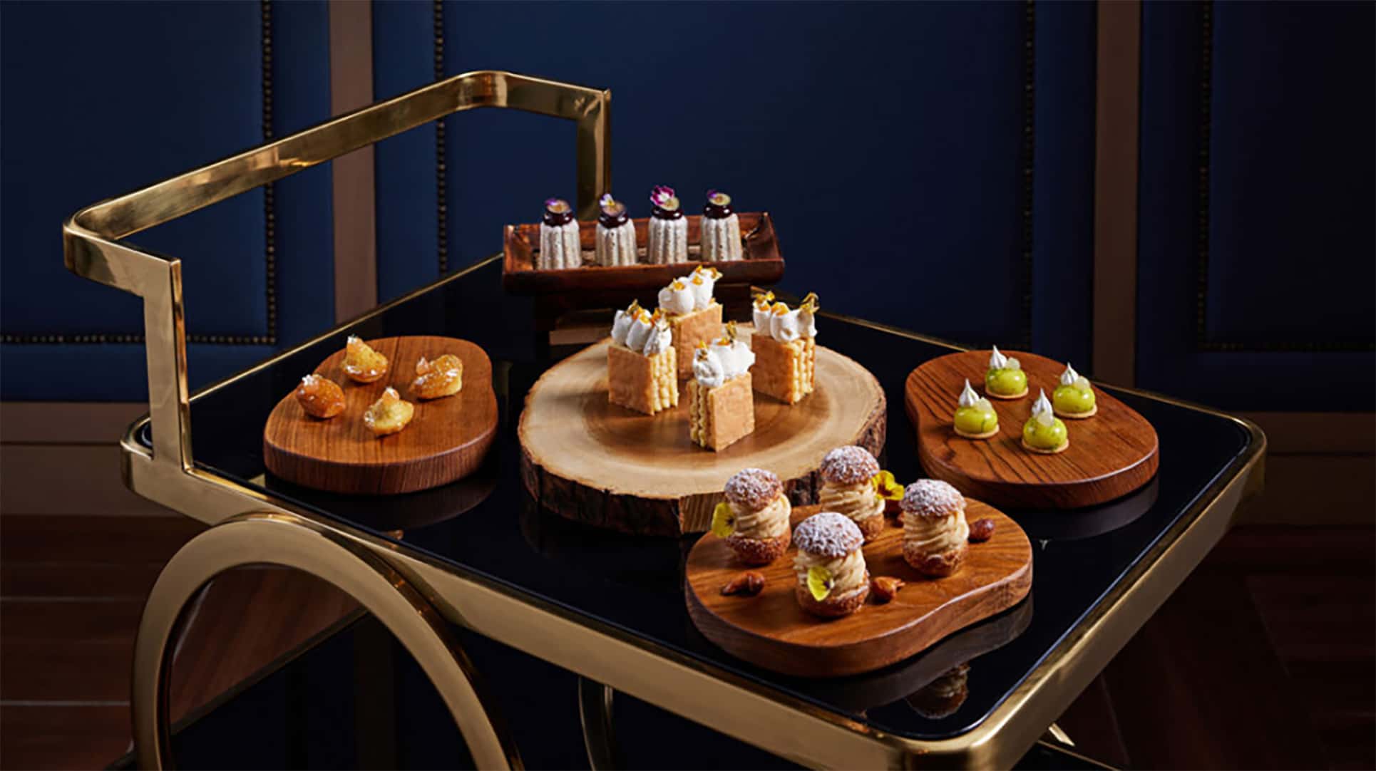 pastries on a cart