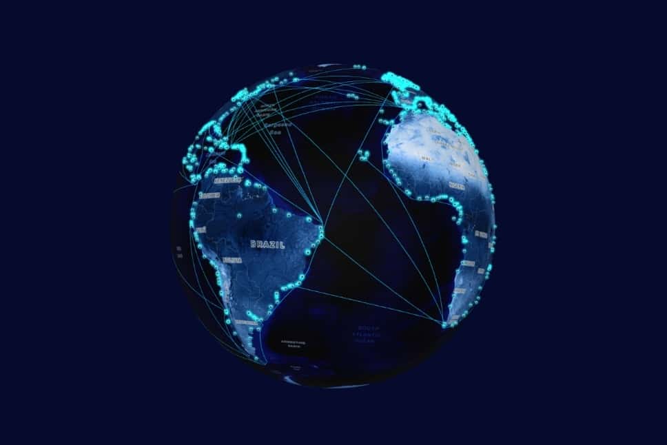 An image from PortWatch identifying key ports and shipping lanes.