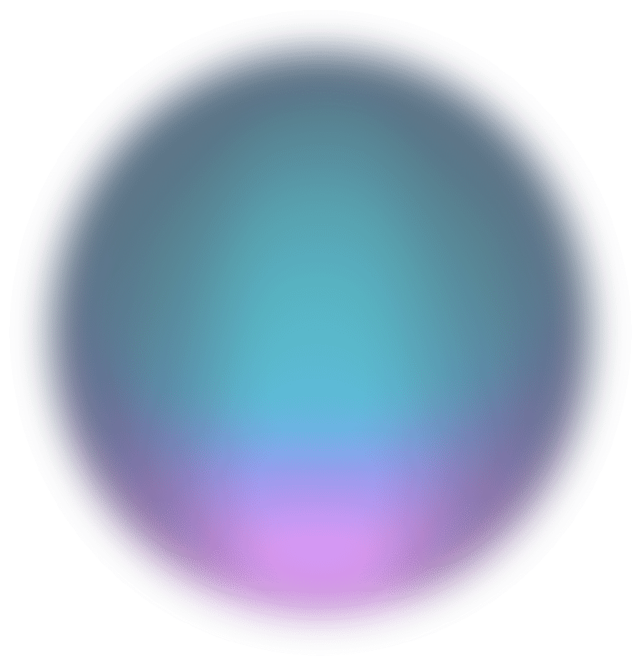 Hazy round purple and teal sphere