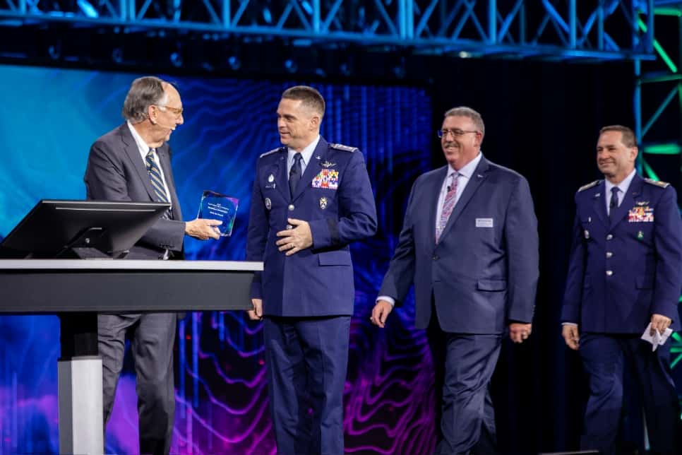 Civil Air Patrol winning the Making a Difference Award from Esri