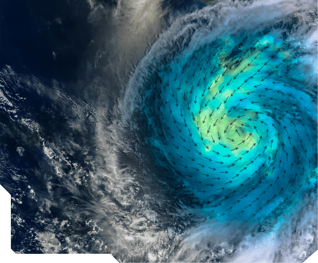 Satellite image of a hurricane