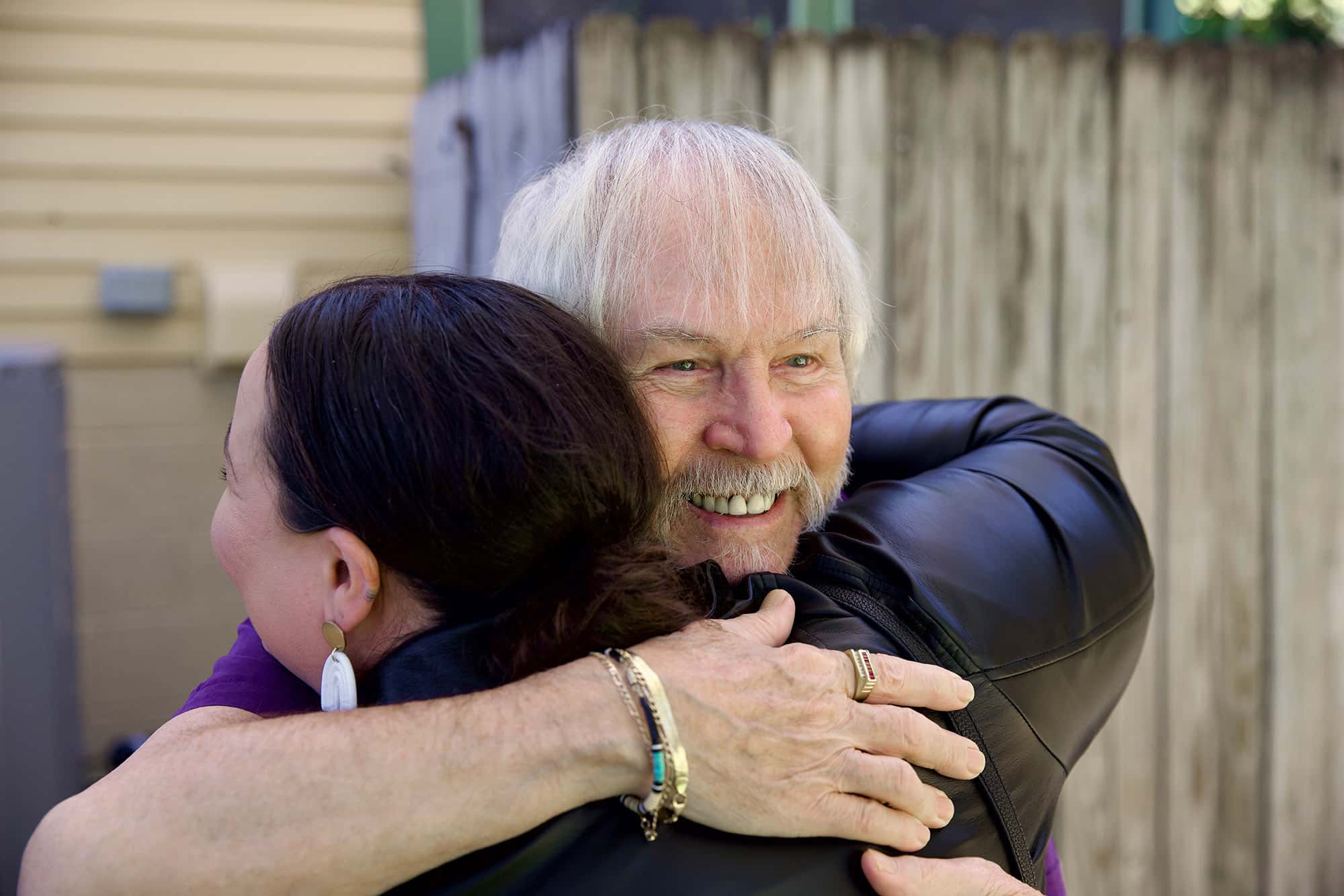 Zeek Taylor greets Alysse with a big smile and a hug.