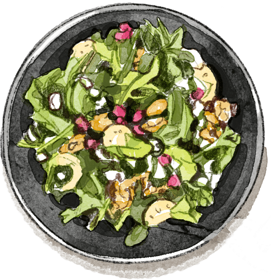 Cranberry banana walnut salad