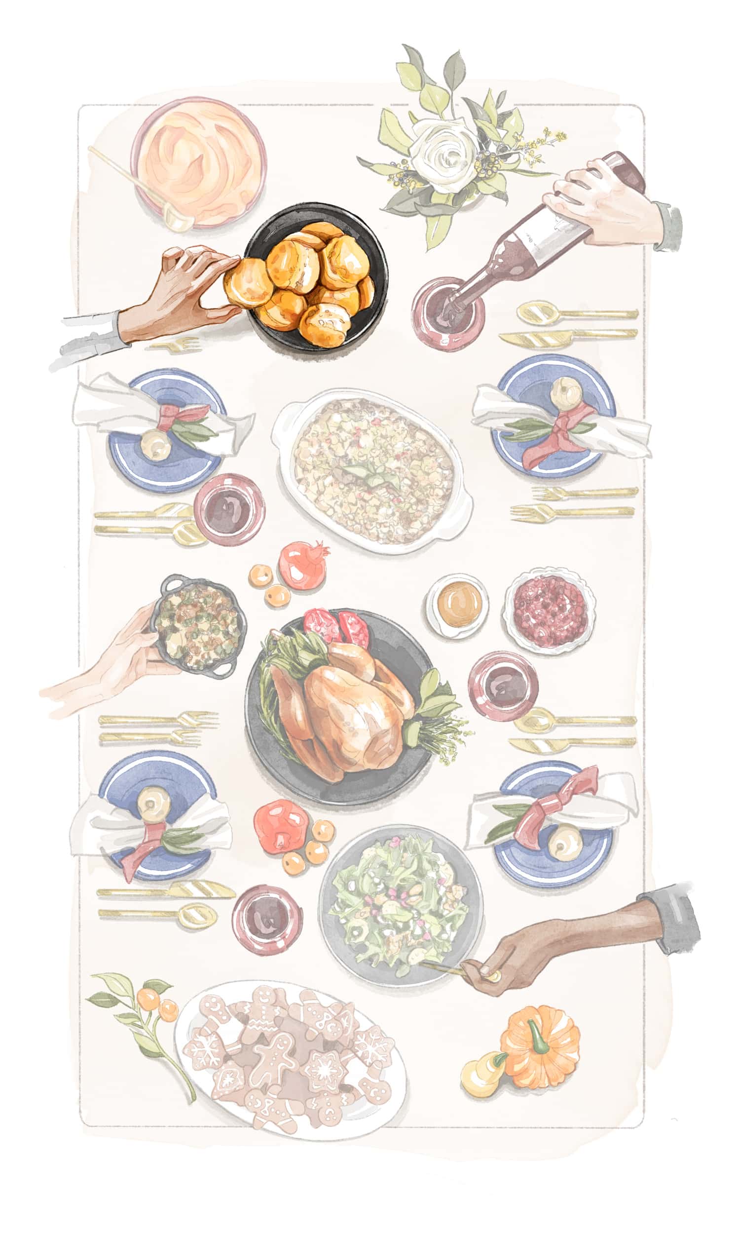 Thanksgiving dinner table