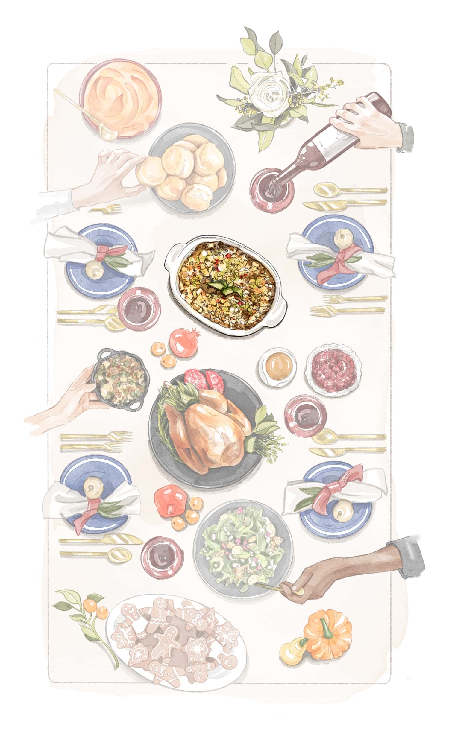 Thanksgiving dinner table