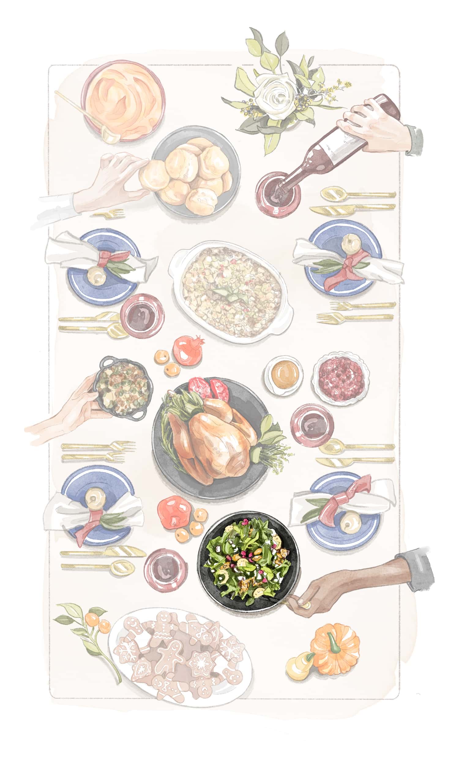 Thanksgiving dinner table