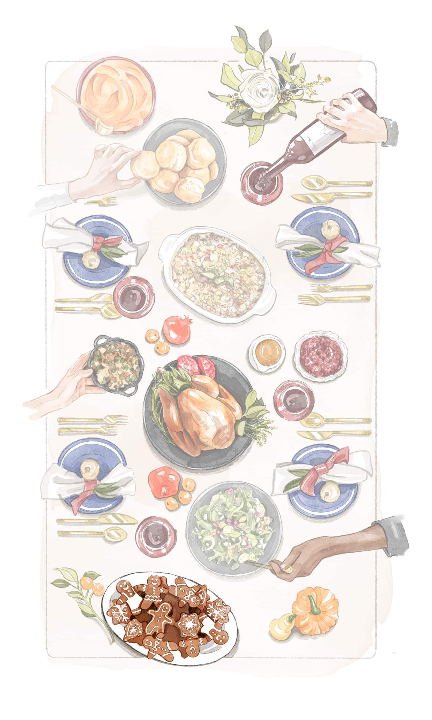 Thanksgiving dinner table