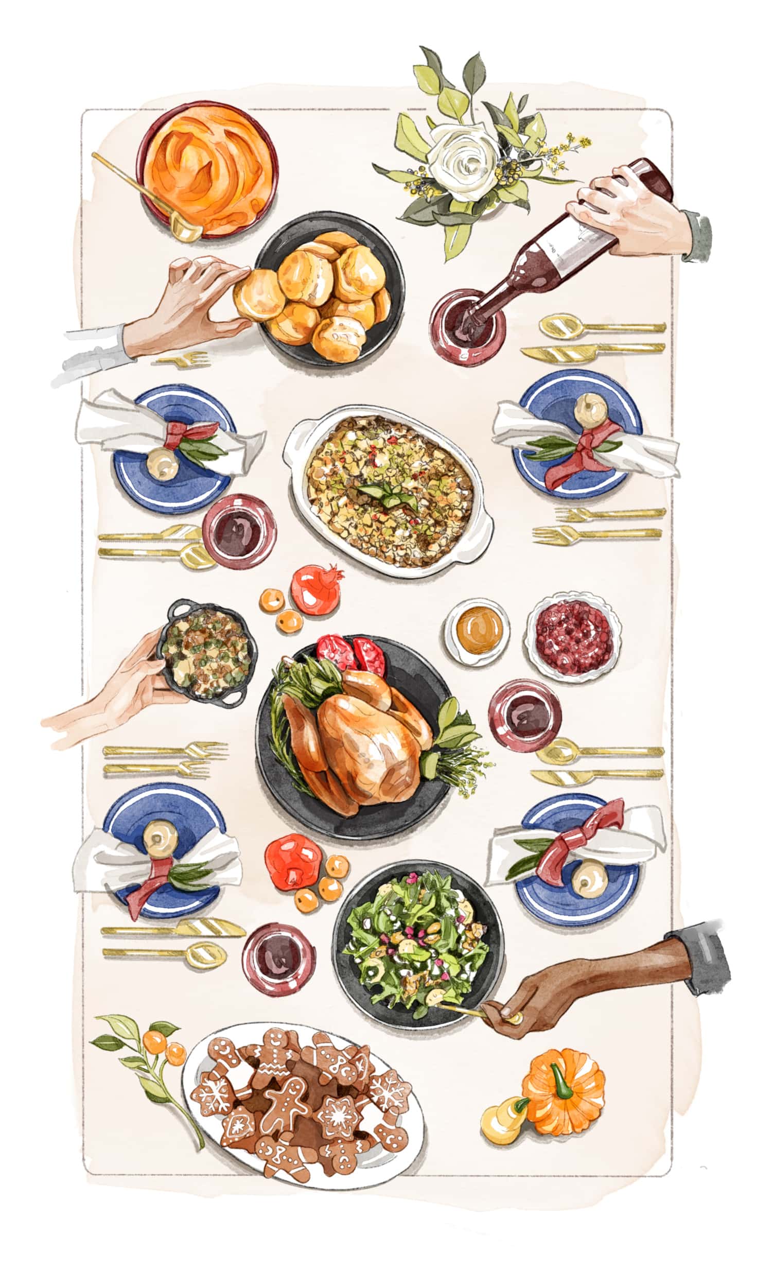 Thanksgiving dinner table