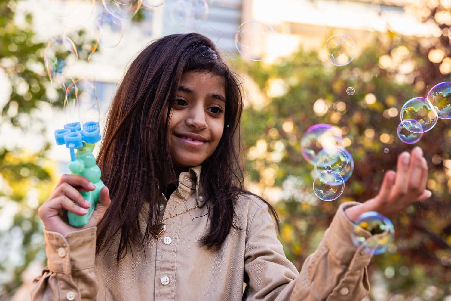 Leen with bubble maker