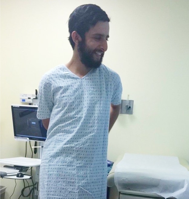 Jesus at a follow-up appointment after his first transplant.