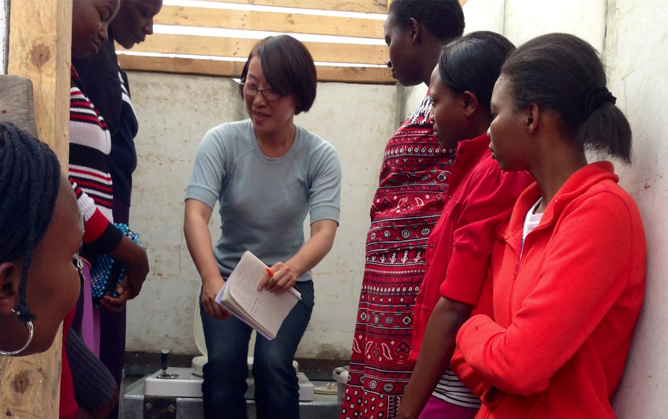 Ms. Yamakami advocates adoption of waterless, odorless eco-toilet system throughout Kenya.