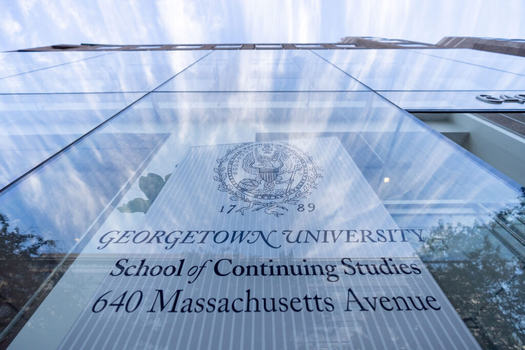 The Georgetown University School of Continuing Studies offers classes in person and online.