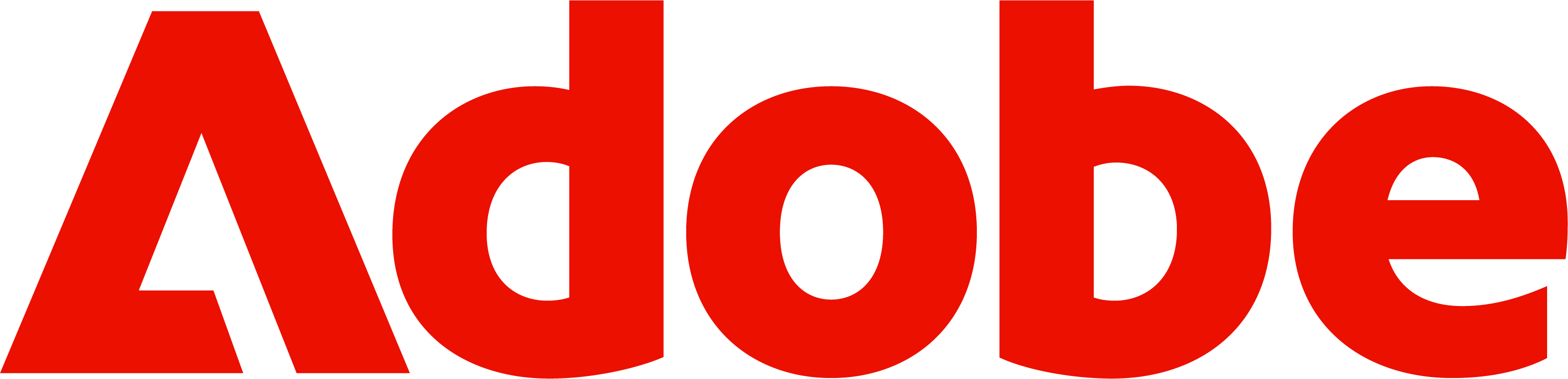 The image shows the Adobe logo with the word "Adobe" in bold, red letters on a white background.