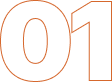 Large orange outline of the number zero and one ("01") on a light gray background.
