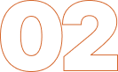 The number "02" is displayed in large, orange outlined digits on a white background.