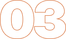 The image shows the number "03" outlined in orange on a light background.