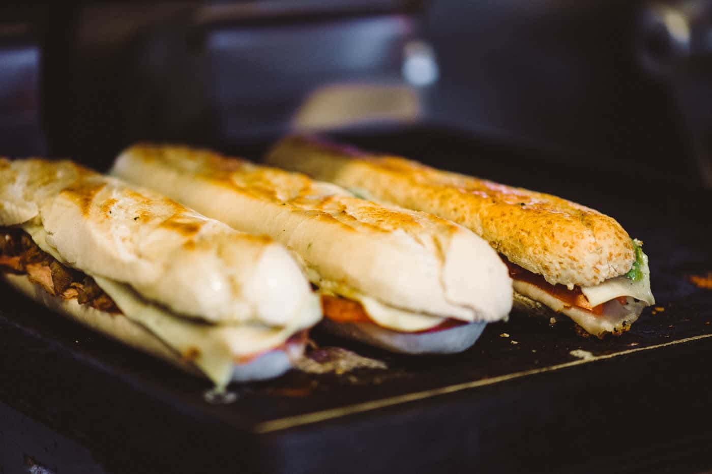 sandwiches on the grill