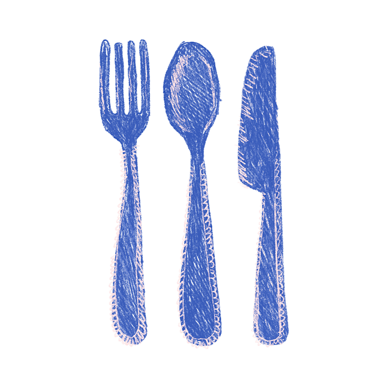 fork, spoon, knife