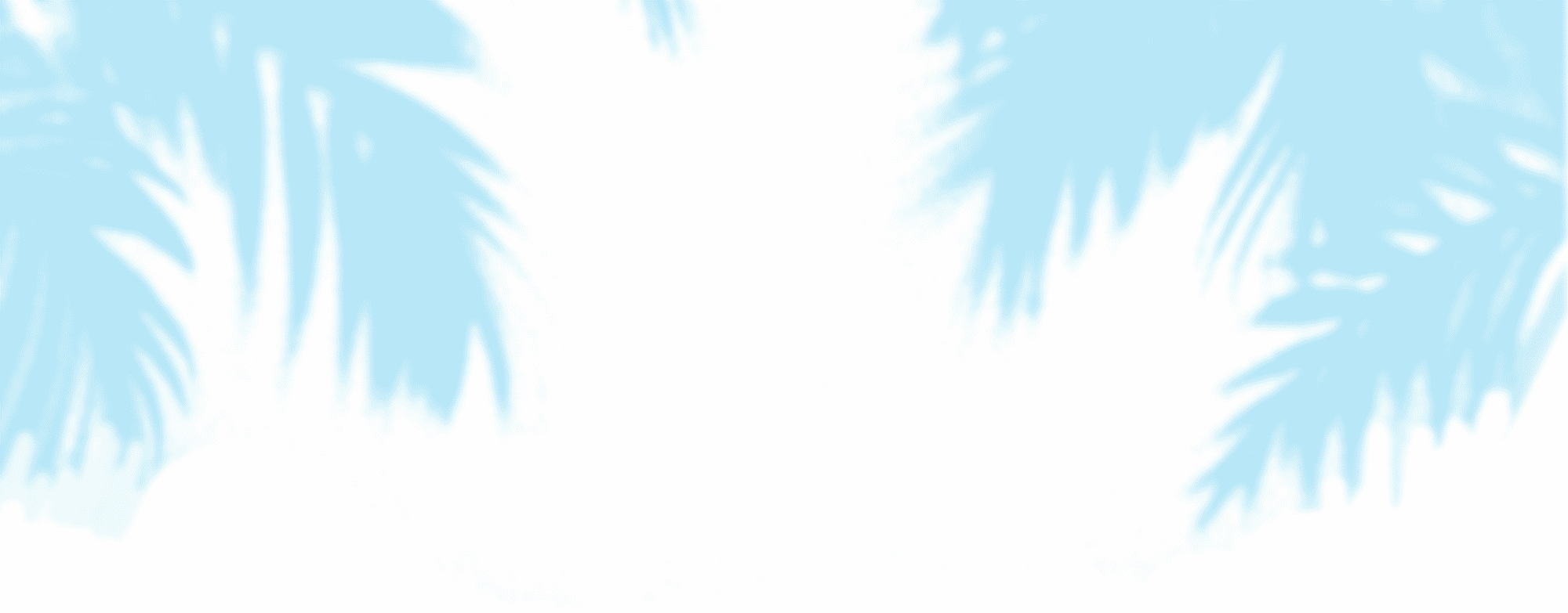 blue palm tree leaves with white background