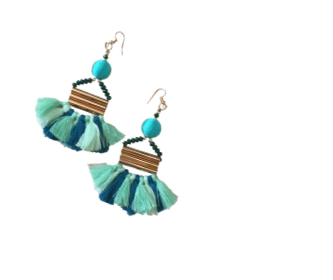 turquoise feather earrings