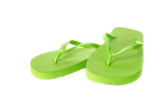 bright green flip flops